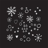 flocons de neige mignons dans un style scandinave moderne en vecteur. conception géométrique nordique abstraite pour l'intérieur de la décoration d'hiver, affiches imprimées, carte de voeux, bannière d'affaires, emballage. vecteur
