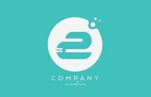 cyan z cercle vert alphabet lettre logo icône design avec des points. modèle créatif pour les entreprises et les entreprises vecteur