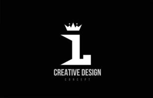 L'icône du logo de la lettre de l'alphabet avec la couronne du roi. modèle créatif pour les entreprises et les entreprises vecteur