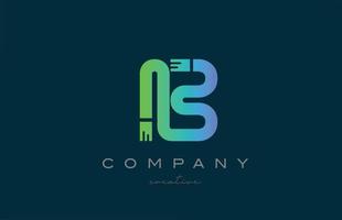 b création d'icône de logo de lettre alphabet vert. modèle créatif pour une entreprise ou une entreprise vecteur