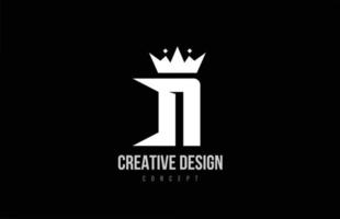 n création d'icône de logo de lettre alphabet avec couronne de roi. modèle créatif pour les entreprises et les entreprises vecteur