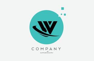 cercle w icône du logo lettre alphabet avec points et swoosh. conception de modèle pour une entreprise ou une entreprise vecteur