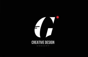 icône du logo de la lettre de l'alphabet de la ligne de point rouge g. modèle créatif blackground noir pour une entreprise ou une entreprise vecteur