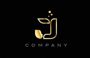 icône du logo or j lettre alphabet. modèle de conception créative pour entreprise et entreprise vecteur
