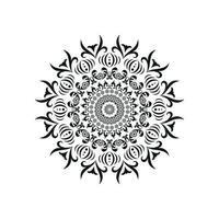 vecteur de mandala fleur noir et blanc