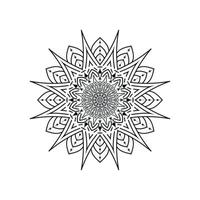 art de mandala fleur noir et blanc vecteur