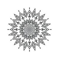 dessins de mandala de fleurs en noir et blanc vecteur