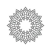 dessins de mandala de fleurs en noir et blanc. nouvelle illustration vectorielle d'art de mandala vecteur