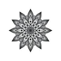 art de mandala fleur noir et blanc vecteur