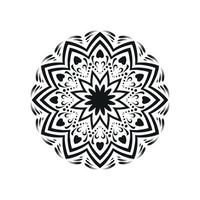 vecteur de mandala fleur noir et blanc