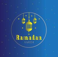 bakground ramadan kareem ciel bleu avec des étoiles .vector lune et étoiles. ciel bleu, étoiles et lune. vecteur