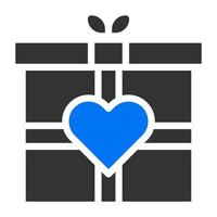 cadeau solide bleu gris saint valentin illustration vecteur et logo icône nouvel an icône parfaite.