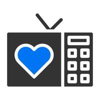 vecteur d'illustration de la saint-valentin gris bleu solide tv et icône de logo nouvel an icône parfaite.