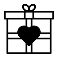 cadeau double ton noir valentine illustration vecteur et logo icône nouvel an icône parfaite.