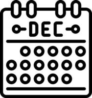 icône de ligne pour décembre vecteur