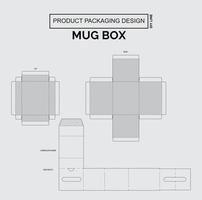 personnaliser la conception de l'emballage du produit boîte de tasse vecteur