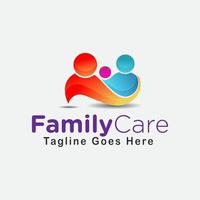élément de conception de logo de soins familiaux vecteur