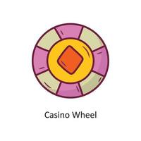 illustration de conception d'icône de contour rempli de vecteur de roue de casino. symbole de jeu sur fond blanc fichier eps 10