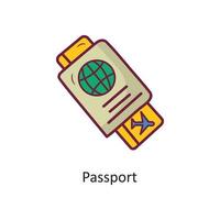 illustration de conception d'icône de contour rempli de vecteur de passeport. symbole de vacances sur fond blanc fichier eps 10