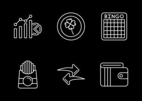 jeu d'icônes vectorielles de loterie vecteur