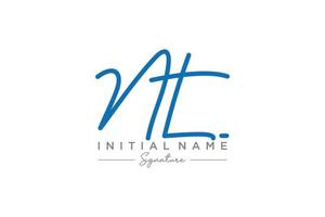 vecteur de modèle de logo de signature nt initial. illustration vectorielle de calligraphie dessinée à la main.