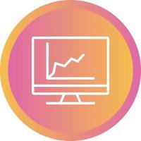 beau graphique sur l'icône de la ligne vectorielle de l'ordinateur vecteur
