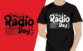 meilleur t-shirt conception de citations de la journée mondiale de la radio vecteur