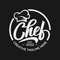modèle de vecteur de logo de conception vintage de chef de cuisine