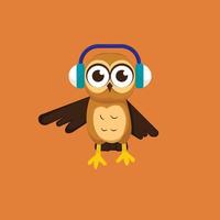 petit casque hibou vecteur