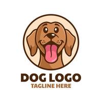 tête de chien tirant la langue création de logo vecteur