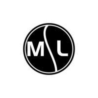 création de logo de lettre ml.ml création de logo de lettre ml initiale créative. ml concept de logo de lettre initiales créatives. vecteur