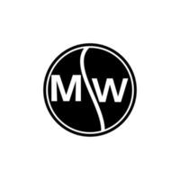 mw lettre logo design.mw creative initiale mw lettre logo design. concept de logo de lettre initiales créatives mw. vecteur