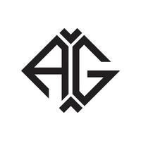 conception de logo de lettre ag. création de logo de lettre ag initiale créative. concept de logo de lettre initiales créatives ag. vecteur