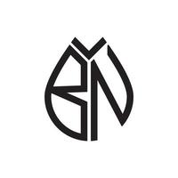 création de logo de lettre bn. création initiale créative de logo de lettre bn. concept de logo de lettre initiales créatives bn. vecteur