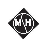 création de logo de lettre mh. création de logo de lettre mh initiale créative. concept de logo de lettre initiales créatives mh. vecteur