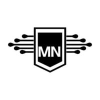 création de logo de lettre mn. création initiale créative de logo de lettre mn. concept de logo de lettre initiales créatives mn. vecteur