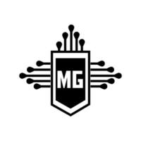 conception de logo de lettre mg.mg création de logo de lettre mg initiale créative. concept de logo de lettre initiales créatives mg. vecteur