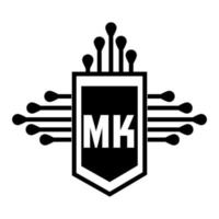 création de logo de lettre mk. création de logo de lettre initiale créative mk. concept de logo de lettre initiales créatives mk. vecteur