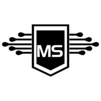 conception de logo de lettre ms. création de logo de lettre ms initiale créative. concept de logo de lettre initiales créatives ms. vecteur