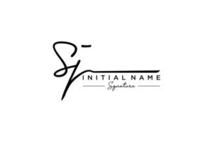 vecteur de modèle de logo de signature sj initial. illustration vectorielle de calligraphie dessinée à la main.