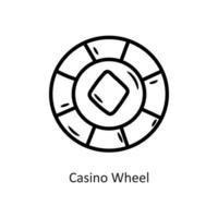 illustration de conception d'icône de contour de vecteur de roue de casino. symbole de jeu sur fond blanc fichier eps 10