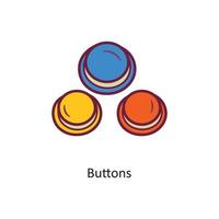 boutons vector illustration de conception d'icône de contour rempli. symbole de jeu sur fond blanc fichier eps 10