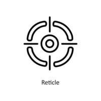 illustration de conception d'icône de contour de vecteur de réticule. symbole de jeu sur fond blanc fichier eps 10