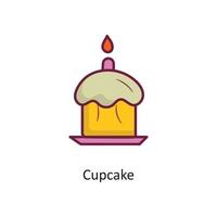 illustration de conception d'icône de contour rempli de vecteur de cupcake. symbole de vacances sur fond blanc fichier eps 10