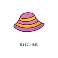illustration de conception d'icône de contour rempli de vecteur de chapeau de plage. symbole de vacances sur fond blanc fichier eps 10
