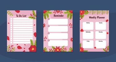 modèle de journal de poinsettias vecteur