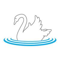 vecteur de logo de cygne