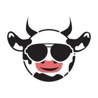 logo de vache mignon vecteur