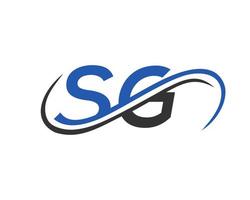 création de logo lettre sg pour le modèle vectoriel de société financière, de développement, d'investissement, d'immobilier et de gestion
