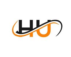 création de logo lettre hu pour le modèle vectoriel de société financière, de développement, d'investissement, d'immobilier et de gestion